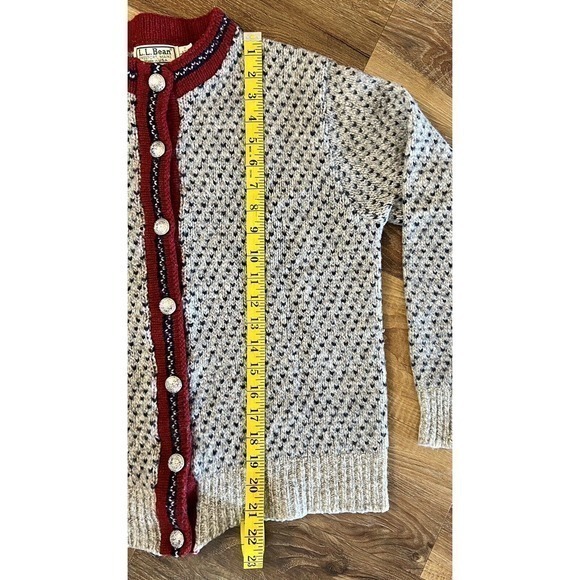 Vintage‎ LL Bean Women's wool Birdseye button up cardigan sweater, USA EUC - Picture 5 of 9